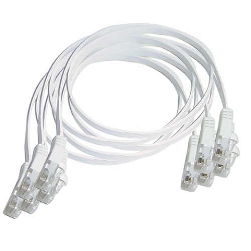 Q165 - Lot de 5 cordons plats RJ45 FTP Lg 0,2 m