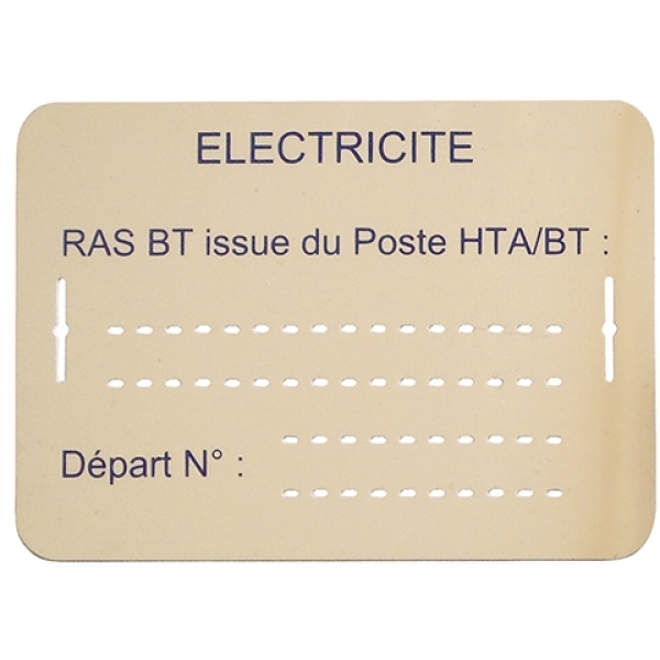 BC004 - Lot de 10 plaques d'identification RAS BT