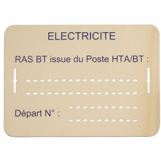 BC004 - Lot 10 plaques d'identification RAS BT