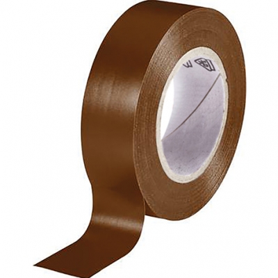 BR401 - Ruban adhésif isolant PVC 15 mm x 10 m Brun
