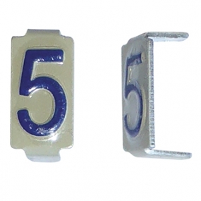 CD065 - Lot 25 chiffres 5 6x11 Alu ivoire/bleu