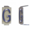 CD028 - Lot 25 lettres G 6x11 Alu ivoire/bleu