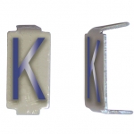CD032 - Lot 25 lettres K 6x11 Alu ivoire/bleu
