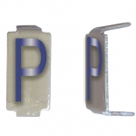 CD037 - Lot 25 lettres P 6x11 Alu ivoire/bleu